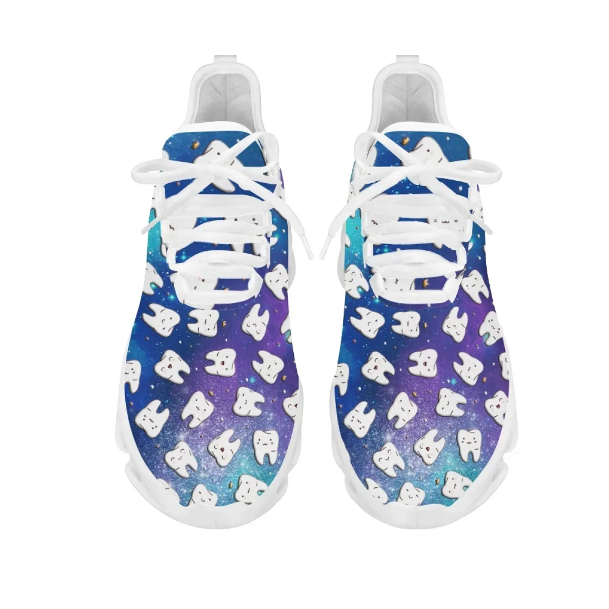 Cartoon Teeth Gradient Print Summer Sneakers Designer Shoes Breathable Flats for Female Dentist Footwear Women босоножки женские