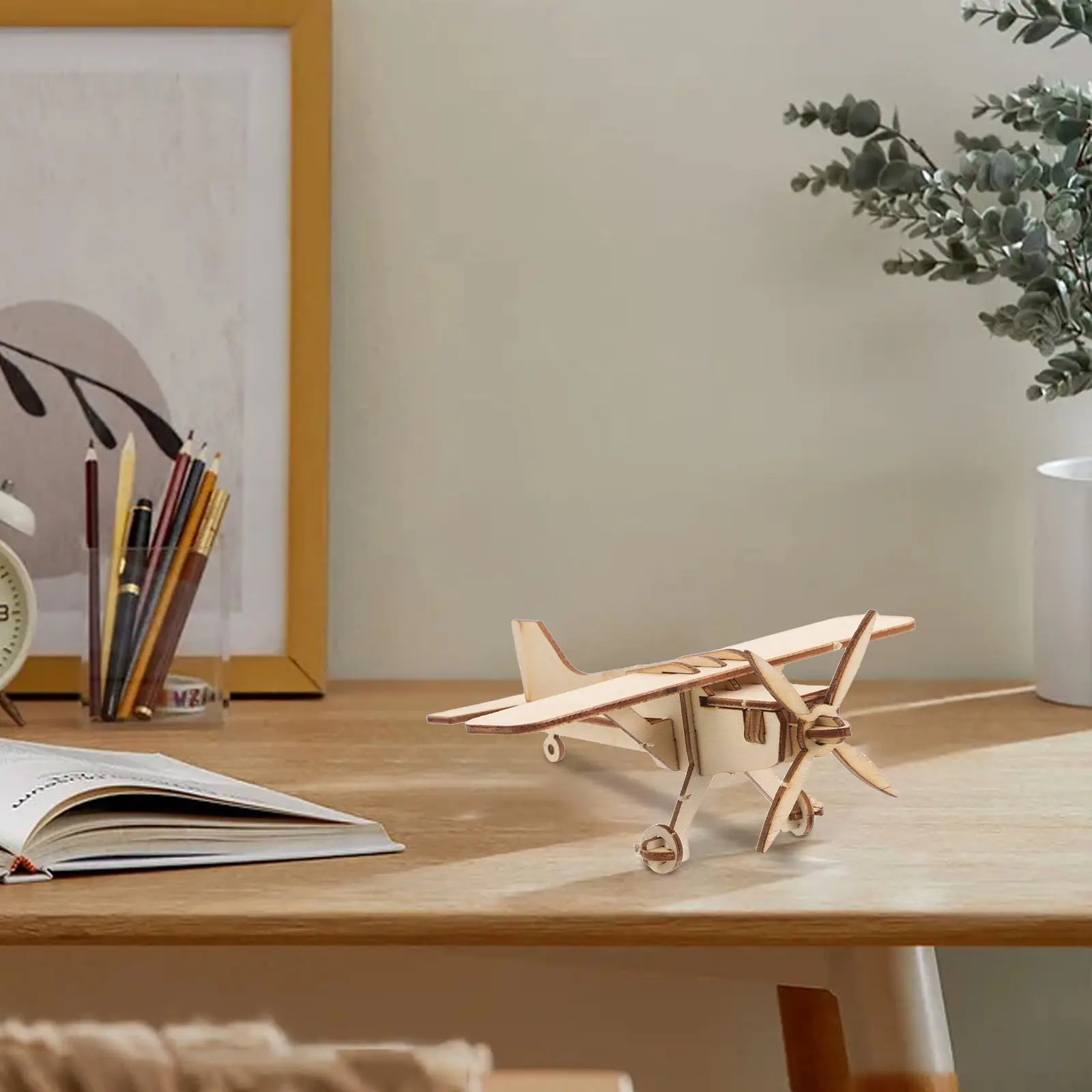 

Wooden DIY Airplane Kit Smooth Edges Mini Assemble Painting 3D Puzzle Plane Home Office Decor Handicraft Ornamental Souvenirs