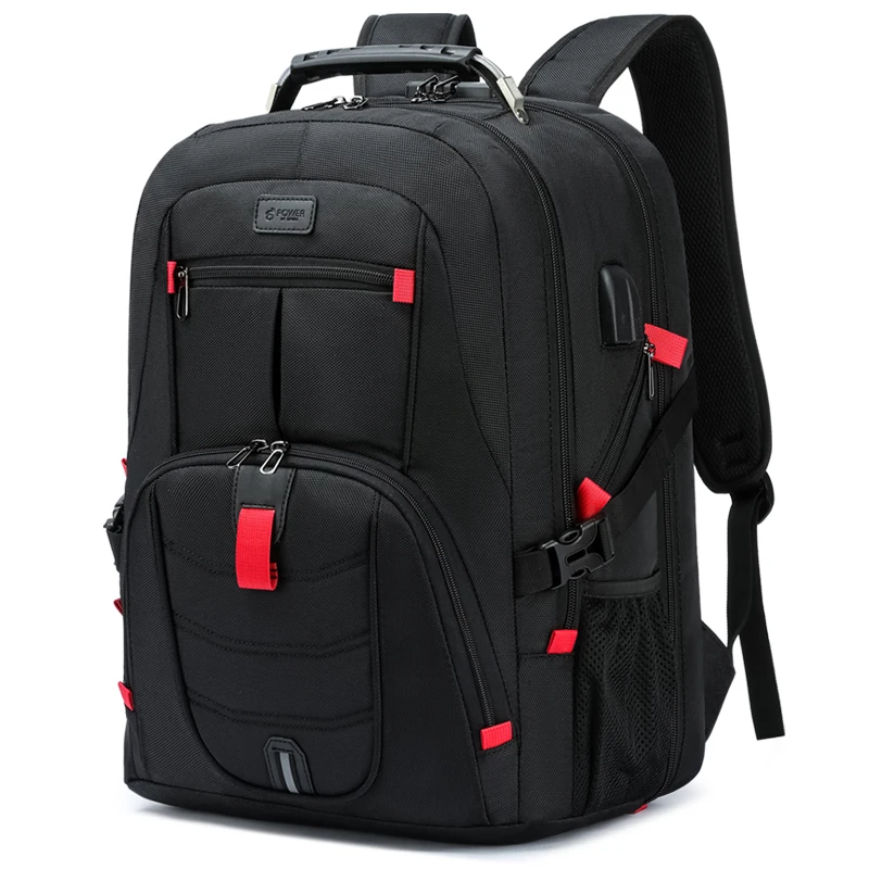 Mochila de gran capacidad, mochila informal portátil de 30L para hombre, múltiples compartimentos, diseño antirrobo, bolsa para ordenador portátil, mochila con cremallera