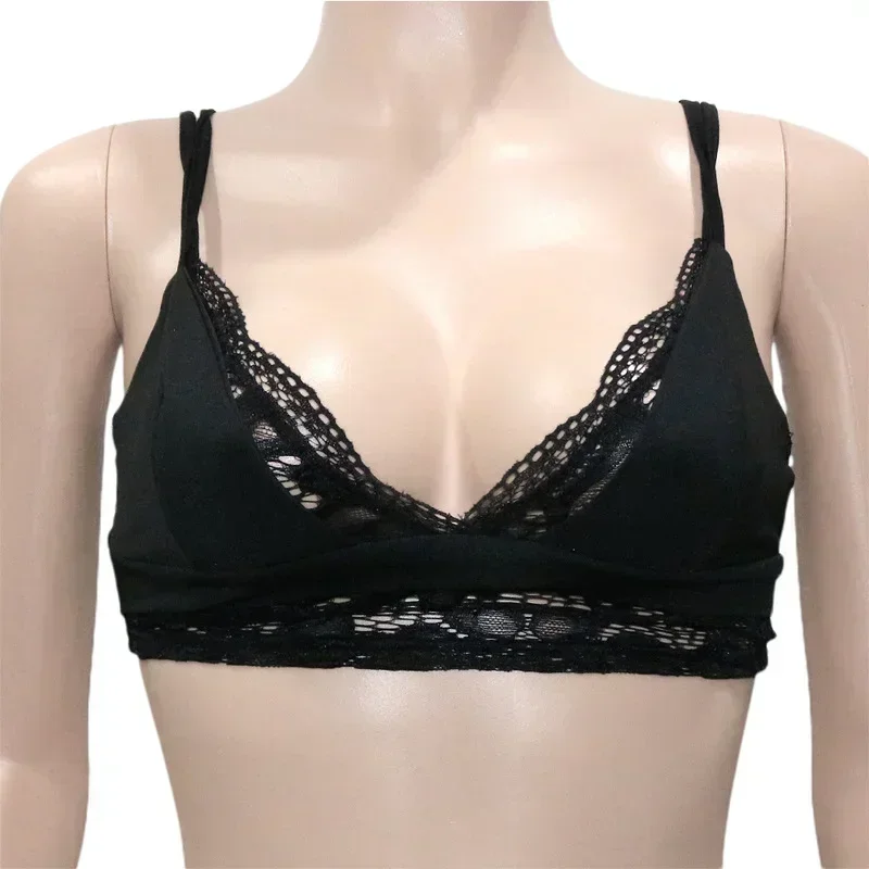 GUWU Sexy schiere Spitze Patchwork 2-teilige kurze Sets Club Party Damen Kleidung Nachtwäsche BH Top + Shorts Mitternachts passende Sets