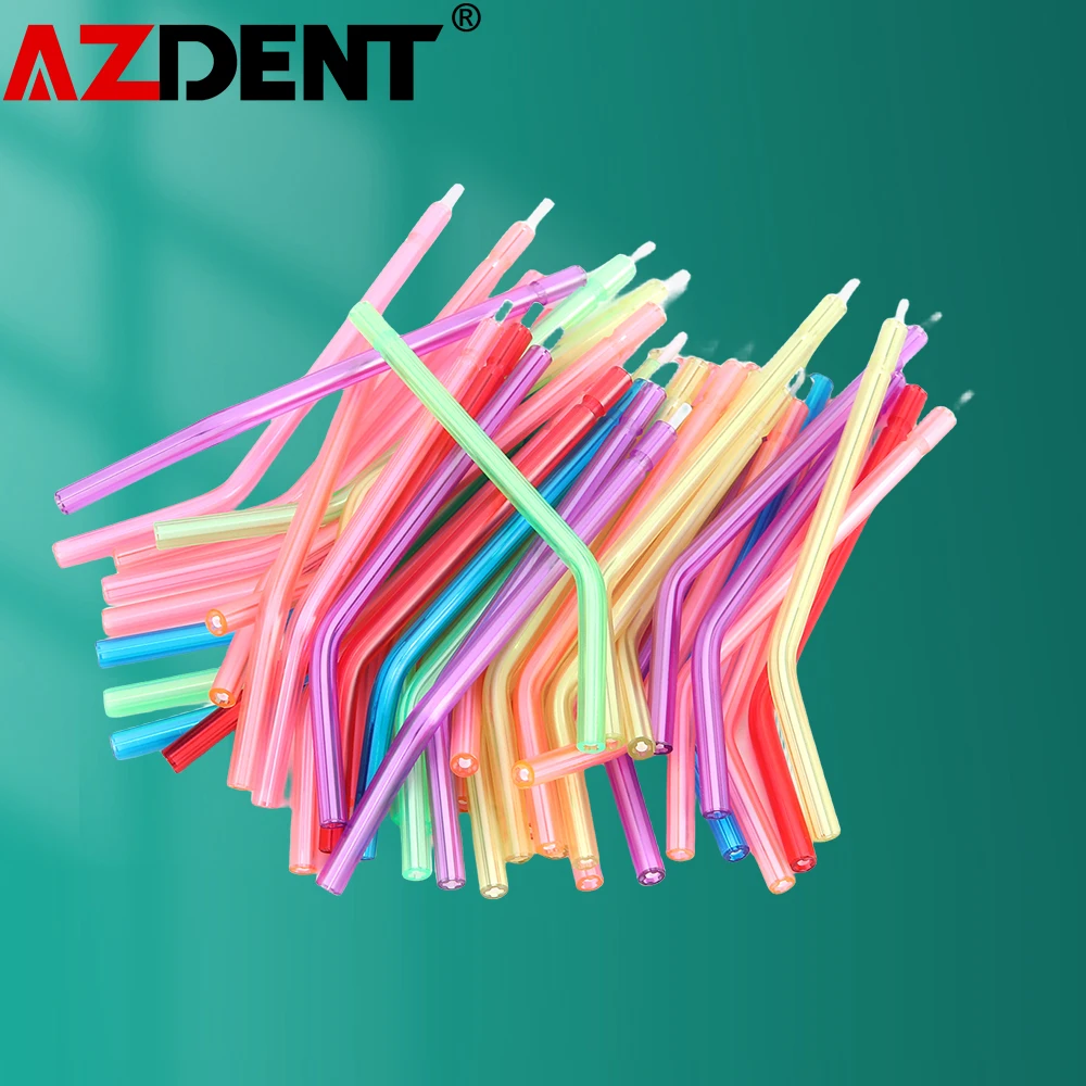 AZDENT 250Pcs Dental Disposable Nozzle Gun Head Tip for Triple Air Water Syringe Dentist Lab Mix Color