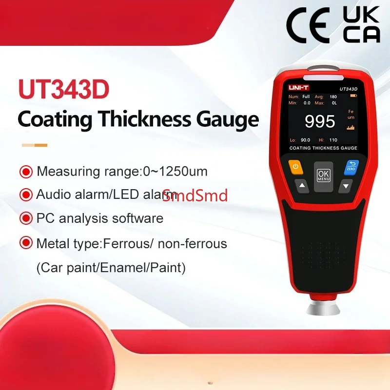 UT343D Coating Thickness Gauge LCD Backlight 320 x 240 Pixels Digital FE/NFE Metal Car Paint Thickness Tester Meter