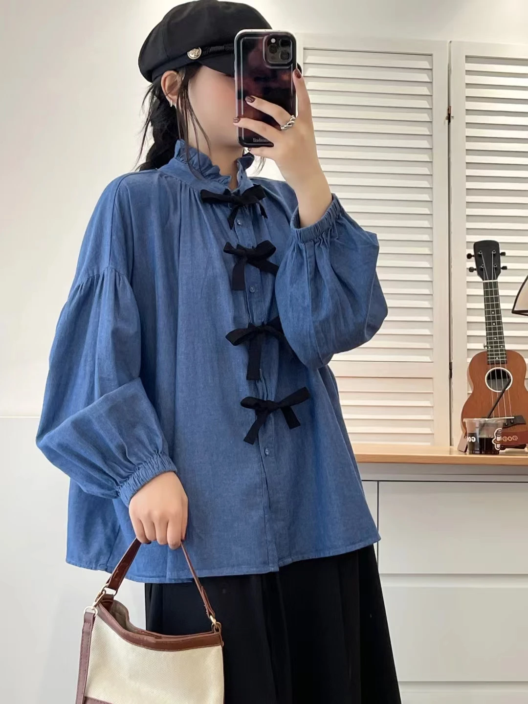 

Универсальная женская рубашка с длинным рукавом, свободного кроя, в стиле ретро, с деревянными узлами, модная, омолаживающая, для повседневной носки