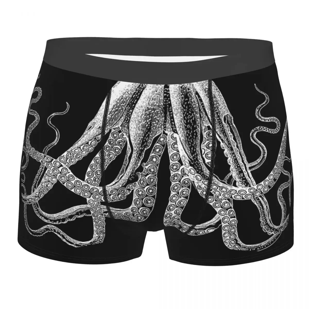 Octopus Vintage Men Underwear the Rise of Great Cthulhu Boxer Shorts Panties Funny Breathable Underpants for Male