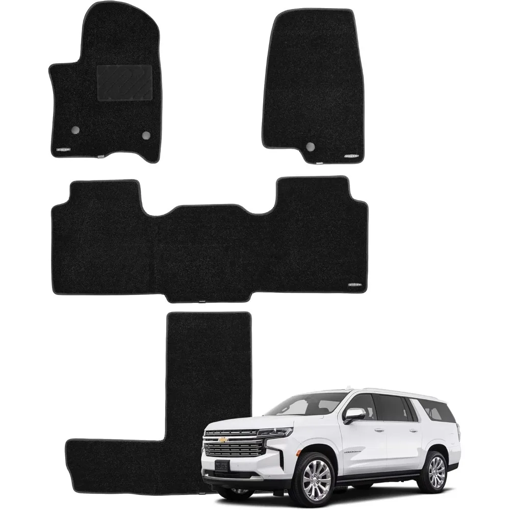 

Chevy Suburban 7-Seat 2021-26 Carpet Mats 0.6" Thick Waterproof All-Weather Anti-Slip 4pc Noise-Cutting