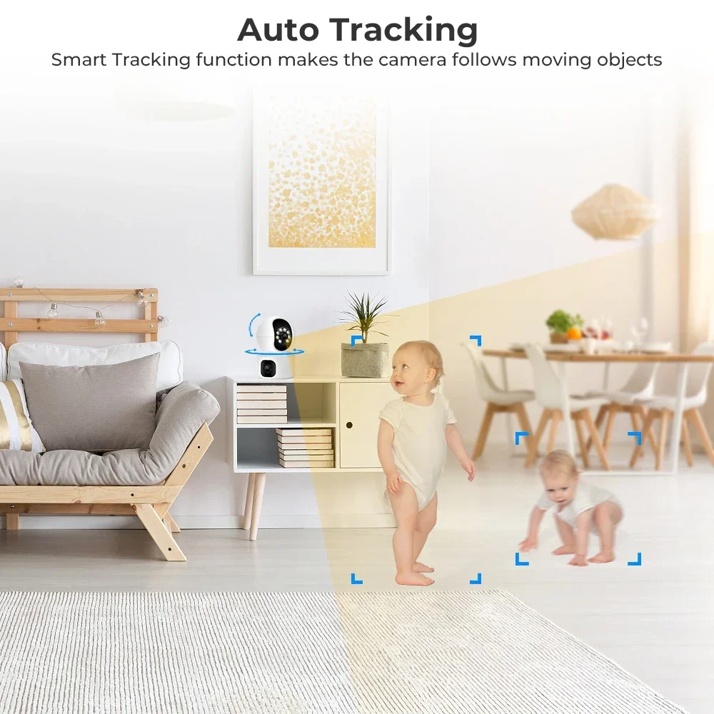 ERIKOLE 1080P WiFi Camera Wireless Baby Monitor Auto Tracking Ai Human Detection Indoor Home Secuiryt Surveillance PTZ Cameras