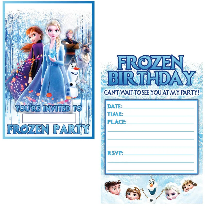 disney Elsa the Snow Princess cards, birthday party invitation cards, girls' birthday invitations, party cards,decorations