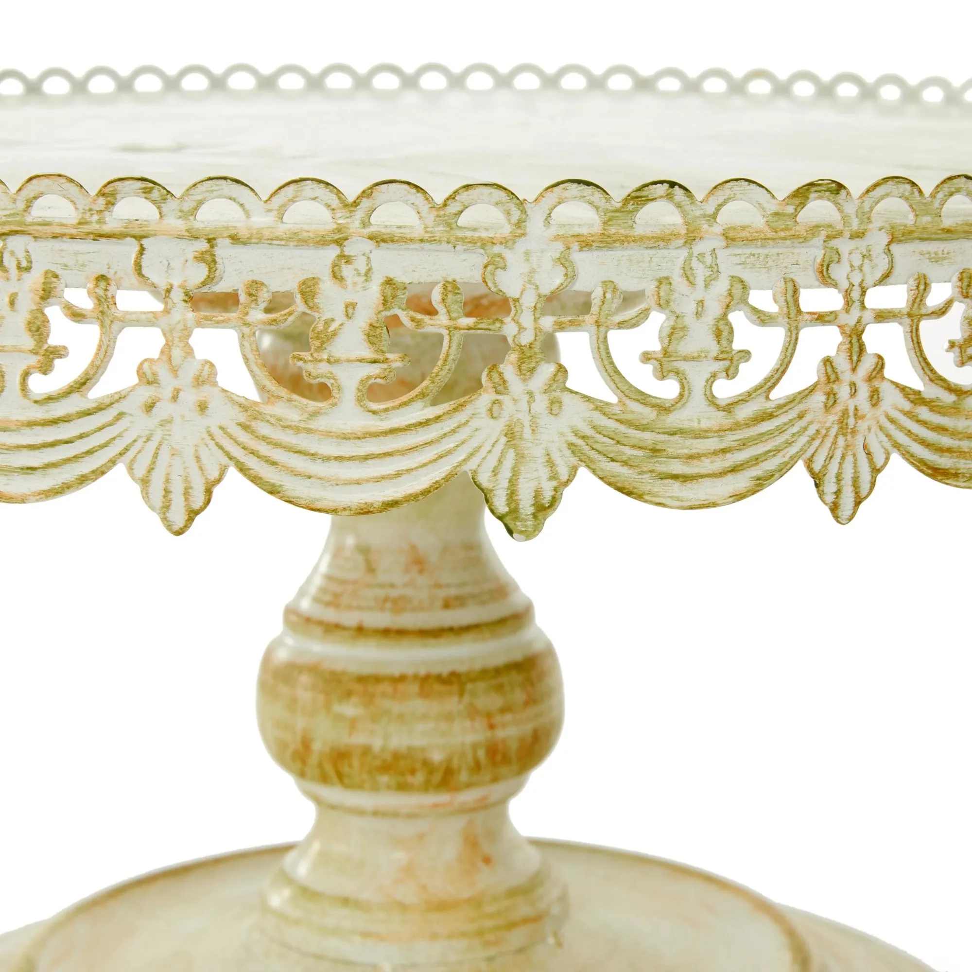 10", 12"W 골드 세라믹 스펙클 케이크 스탠드(골드 베이스 포함), 2개