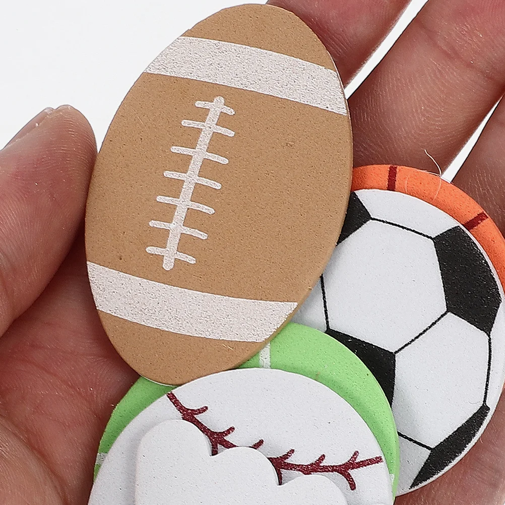 

90Pcs Self-Adhesive Sports Stickers Ball Theme Eva Stickers for School Projects Artwork Creative Play Gift Ideas