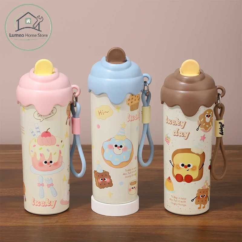 Stainless Steel Water Bottle 600ml 201 Grade Leakproof Insulated Keep Hot Cold for Business Travel Commute