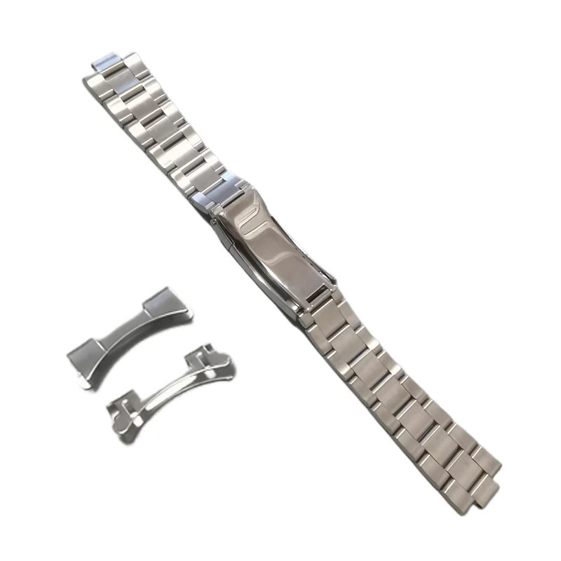 19MM Stainless Steel Silver Oyster Curved End Watch Strap Band for SKX Sxns80 Snxs79 Snxs79k Snxs77k Snxs73