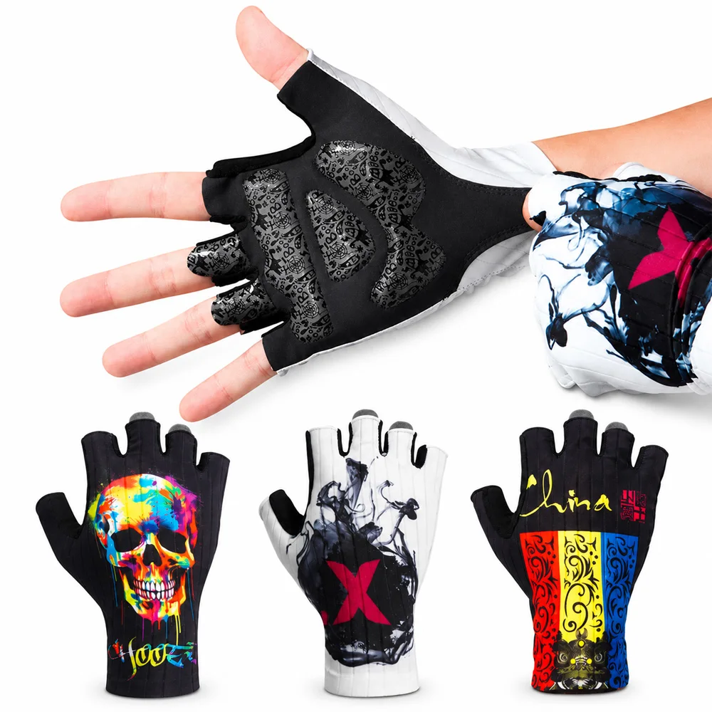 CNCLOL Fingerlose Fahrradhandschuhe für Herren und Damen, MTB, Rennrad, Halbfinger, rutschfest, atmungsaktiv, Sommer-Fahrrad-Fitness-Handschuhe