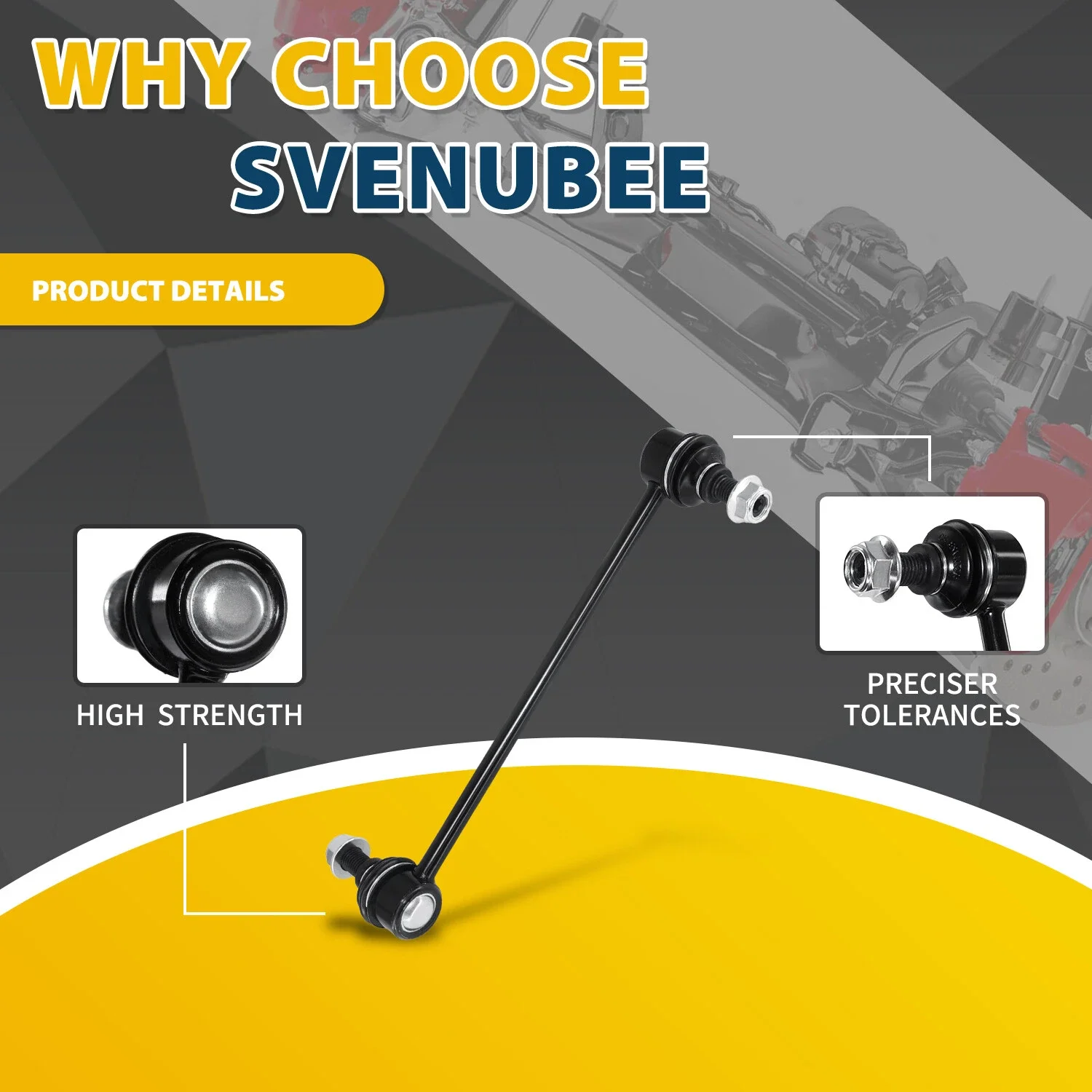 Svenubee 4Pcs w/Ball Joint Stabilizer Sway Bar Link Front Lower Control Arm for Kia Forte Forte Koup 2010 2011 2012 2013