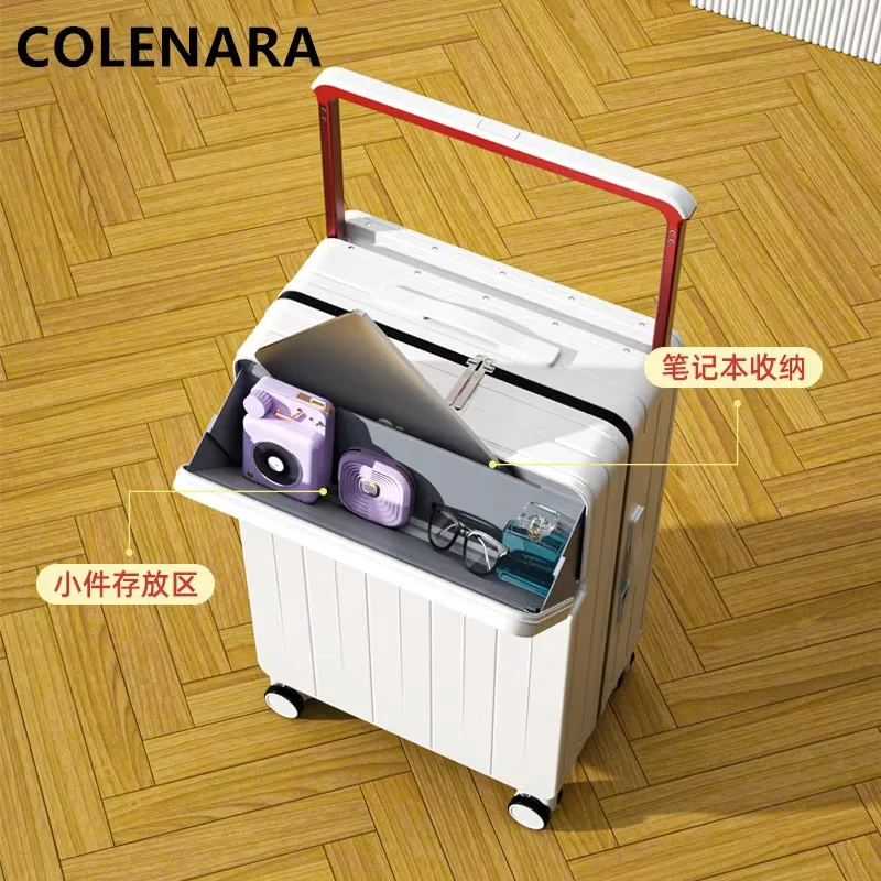 

COLENARA USB Charging Suitcase Front Opening Laptop Boarding Case 20"22"24"26 Inch Trolley Case Student Multifunctional Luggage