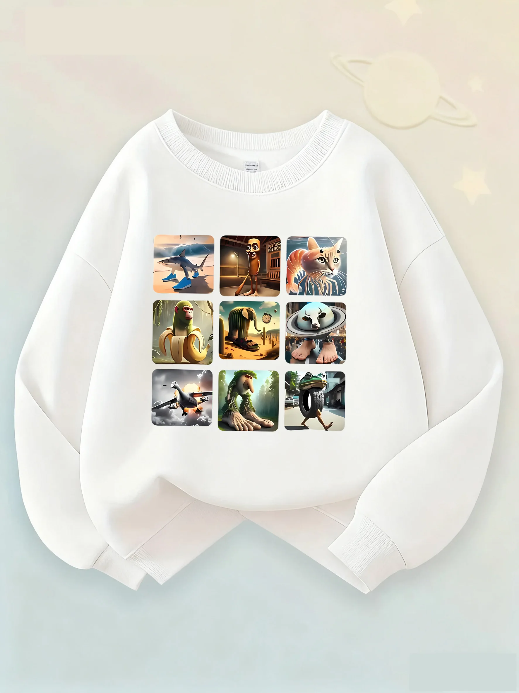 

Детская толстовка унисекс с круглым вырезом, итальянские толстовки Brainrot Tung Tung Sahur, детская толстовка, милая толстовка для мальчиков и девочек