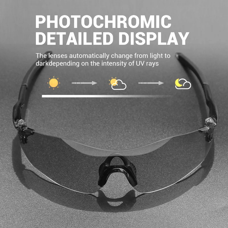 Ultra-Light Photochromic Sports Sunglasses Seamless Frameless 23g Comfort for Cycling Mountain Travel UV400 Adventure Eyewear image 4