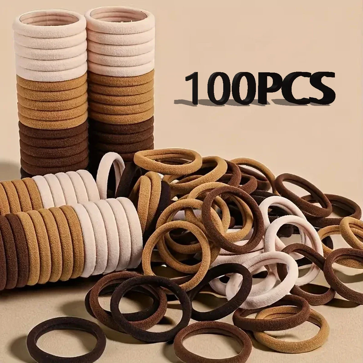 100pc/bag Hair Accessories for Women Girl Basic Hair Bands Headband Hair Ropes Ties Ponytail Holder Simple and Fashionable Nylon