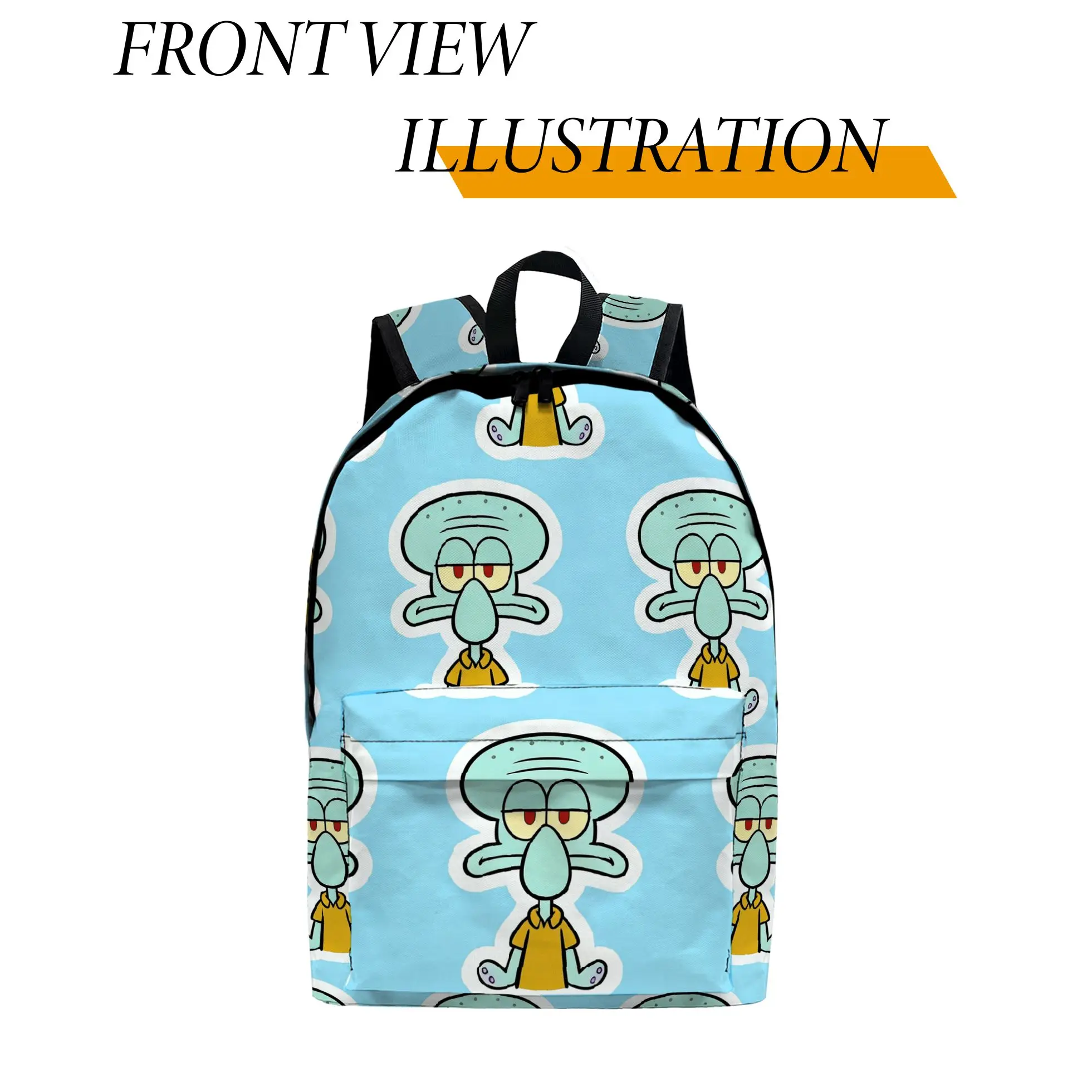 

Рюкзак с изображением Сквидварда из мультфильма «Губка Боб», 1 шт., модный и простой, унисекс, большой вместимости, высококачественный подарок.