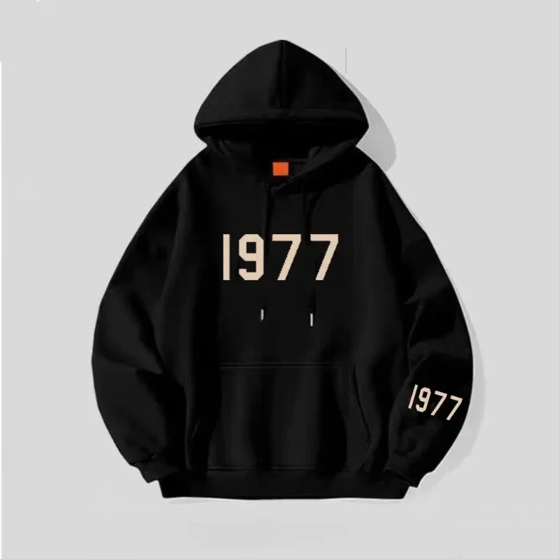 New 1977 Luxury Brand Graphic Mens Womens Oversize Hoodie Soft Streetwear Daily Casual Pullover Outfit Sportwear Sweatshirt