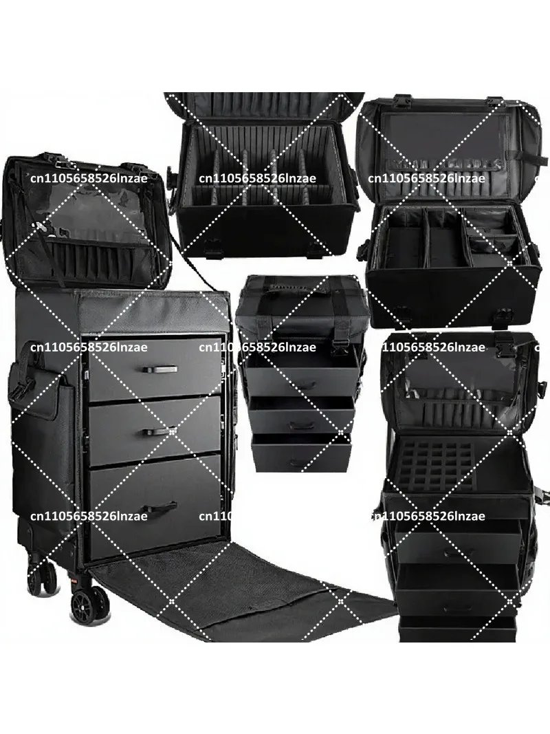 Multilayer Multifunctional Makeup Artist Trolley Case for Beauty Hair Salon Storage
