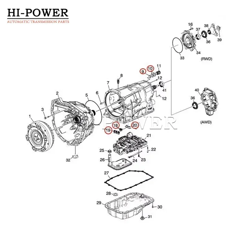 6L45 6L45E Transmission Rebuild Repair Service Seal Kit For BMW CADILLAC GM Gearbox Oil Seal Kit Filter Gasket 6T70 6T75 6T75E