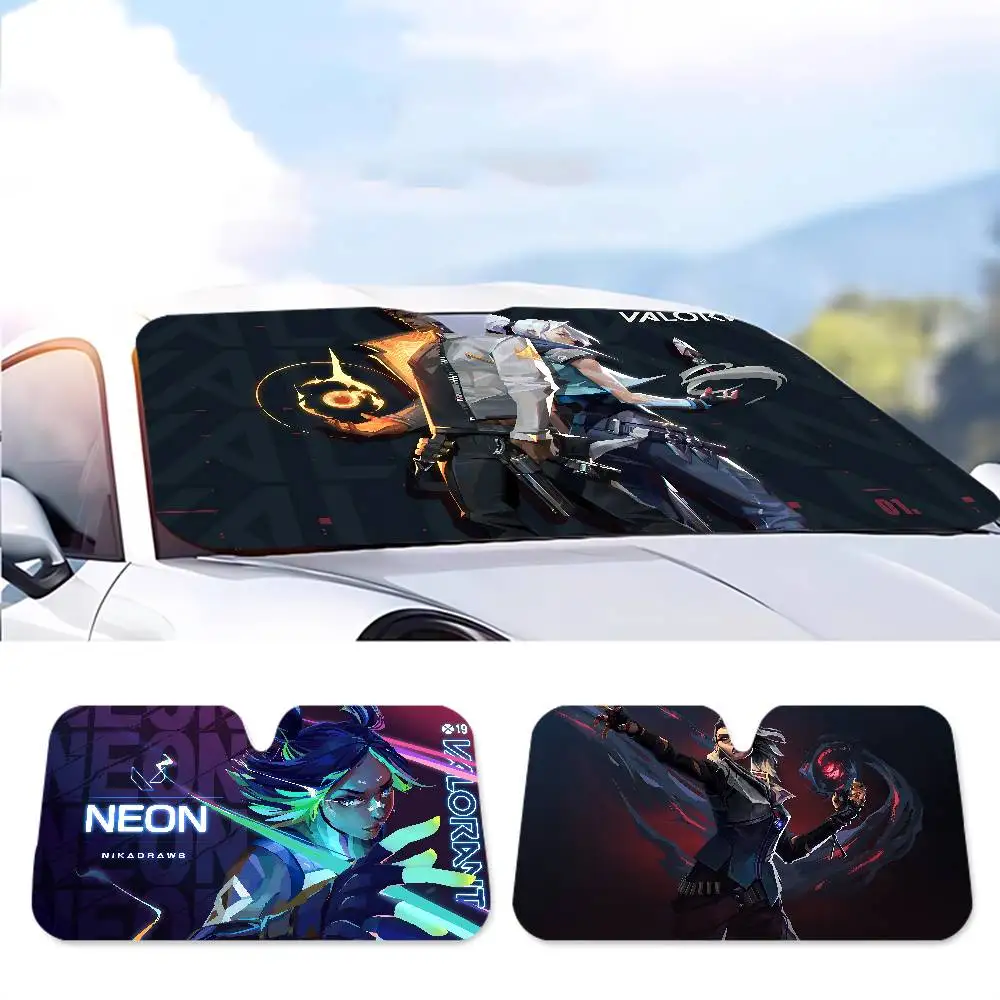 

VALORANT Windshield Sunshade Customized Aluminium Foil Car Window Windscreen Cover Sunscreen Curtain