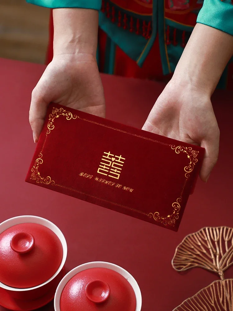 Red envelope wedding special velvet thousand yuan large red envelope bag wedding gifts with high-grade Li is sealed