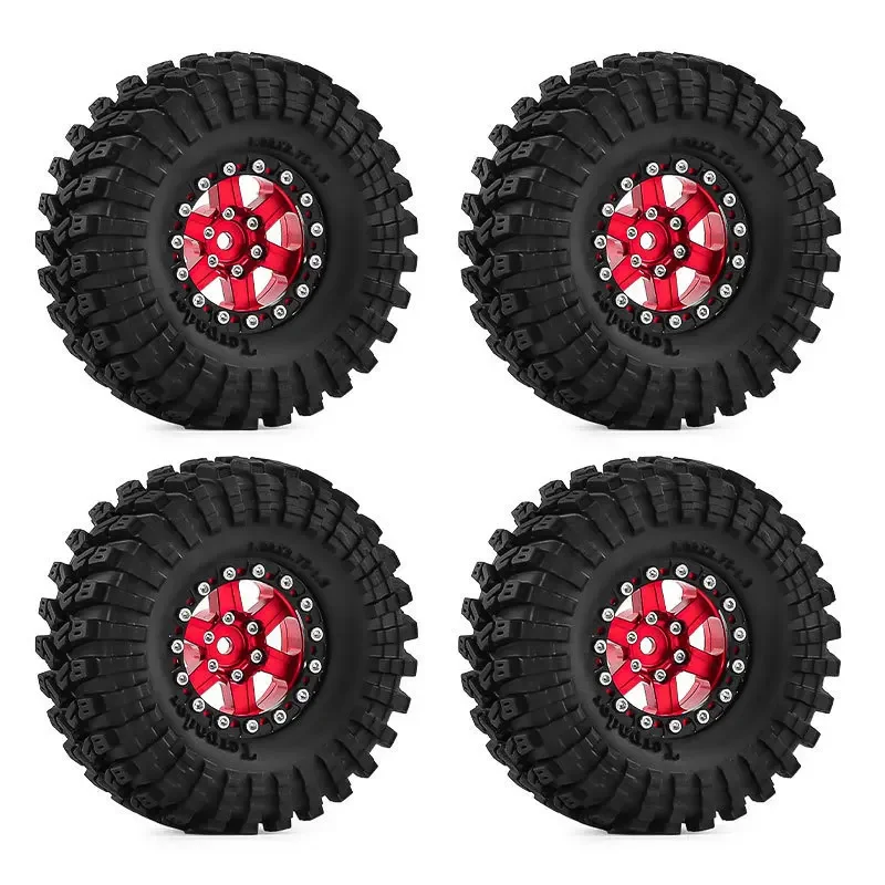 

70mm Tires Tyre 1.3-inch Wheel Hub for 1/18 TRX4M SCX24 FMS Ascent-18 RC Car Metal Upgrade OP Accessories Parts