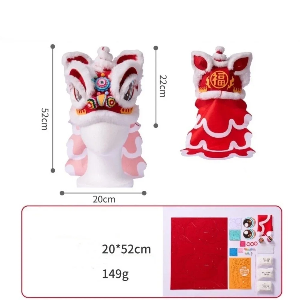 New Non Woven Lion Dance Hat DIY Material Package Headwear Props Handmade Headwear Festival Atmosphere