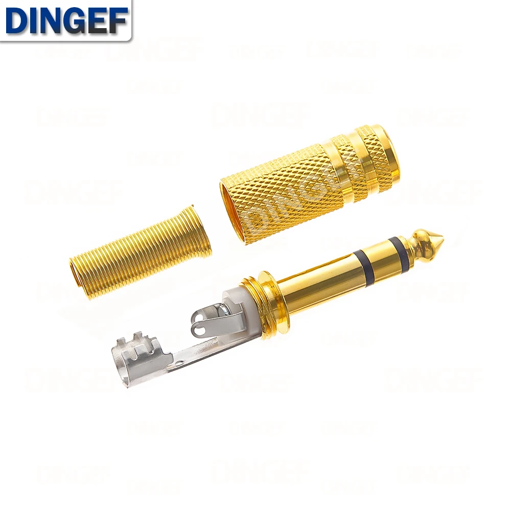 2 قطعة 6.35 مللي متر/6.5 مللي متر 2 القطب أحادية مكبر للصوت التوصيل 6.35 ستيريو المعادن ميكروفون جاك المكونات في موصل الصوت ل KTV #6