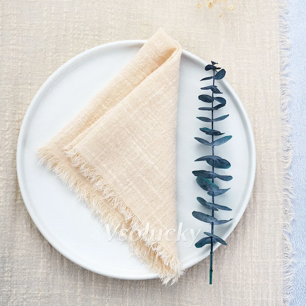 50 Pieces 32x32 cm Cotton Gauze Napkins featuring Retro Burrs Great for Reusable Tea Towels Christmas Vintage Wedding Parties