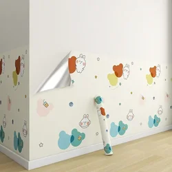 Cartoon Wall Skirt Stickers Muebles Desktop Oil Proof Contact Paper Bedroom Living Room Decor Waterproof Self Adhesive Wallpaper