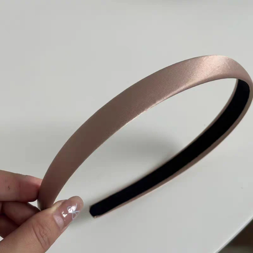 2pc Vintage Erweiterte Glänzende Satin Solide Haarband für Frauen Mädchen Koreanische Retro Stirnband Haar Bands Zubehör – Detail 15