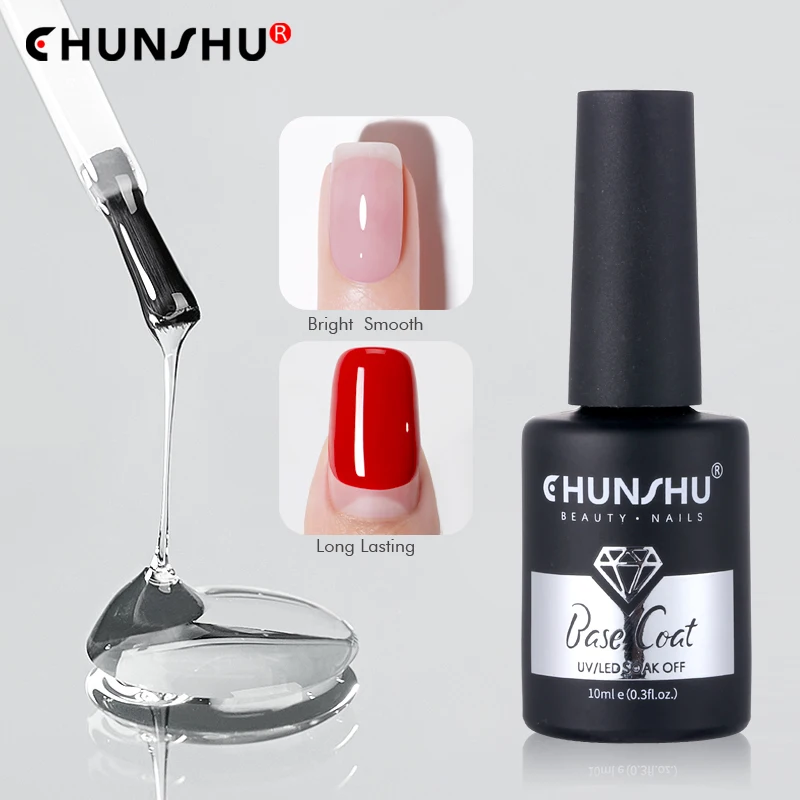 Chunshu Base Gel Top Coat Uv Gel Nagellak Weken Van Langdurige Transparante Functie Vernis Protect Nails Art Manicure 10Ml