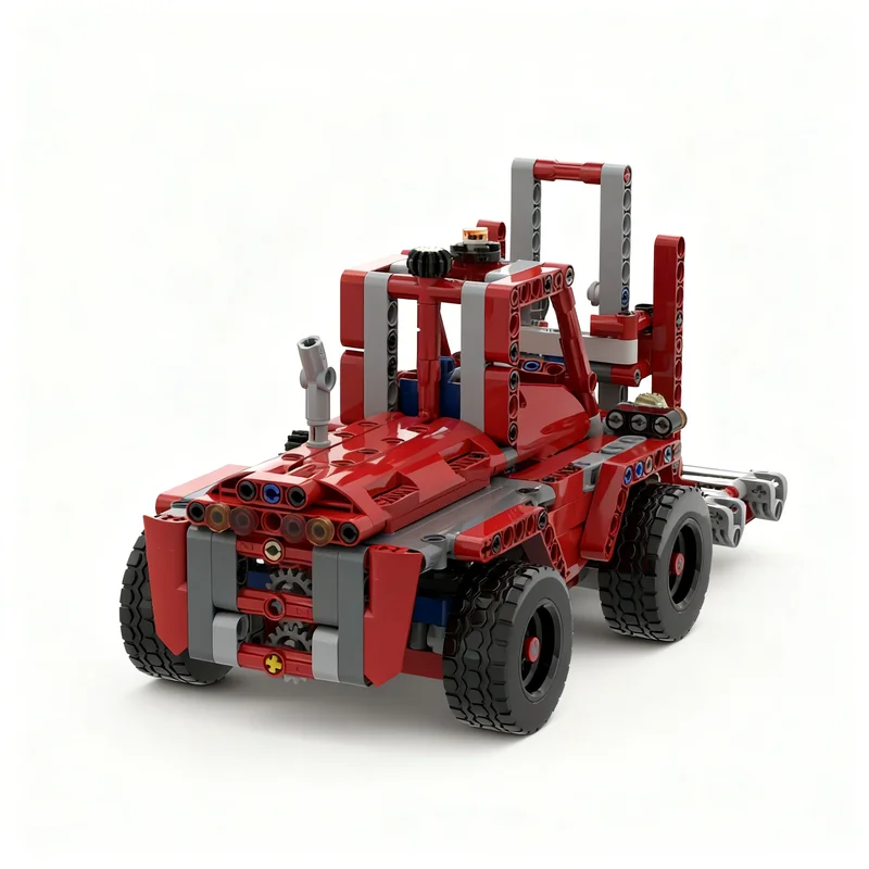 449 個 MOC C モデルヘビーデューティフォークリフトテクニカルビルディングブロッククリスマスギフト建築おもちゃ DIY クリエイティブアイデア教育