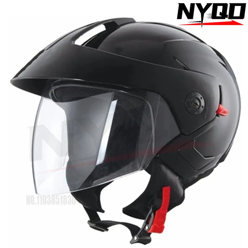 

Hot Motocross Helmets Masei Ruby Vintage Helmet 3/4 Face Scooter Helmet Vintage Jet Motorcycle Helmet Double Len casco moto