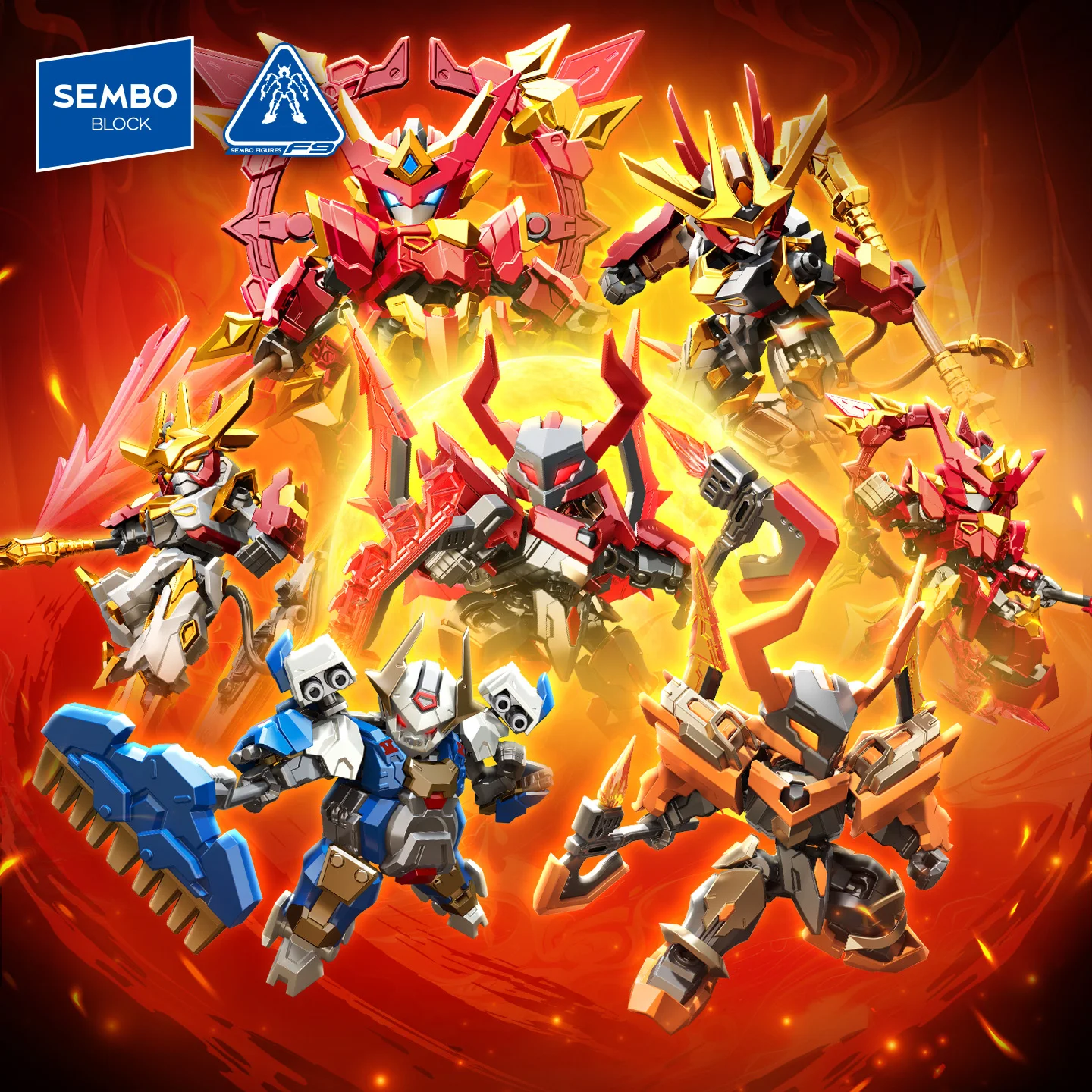 SEMBO BLOCK Mecha Building Blocks Set Battle Robots Action Figure Model Blind Box Kits Kids Assembled Toys For Boys Holiday Gift