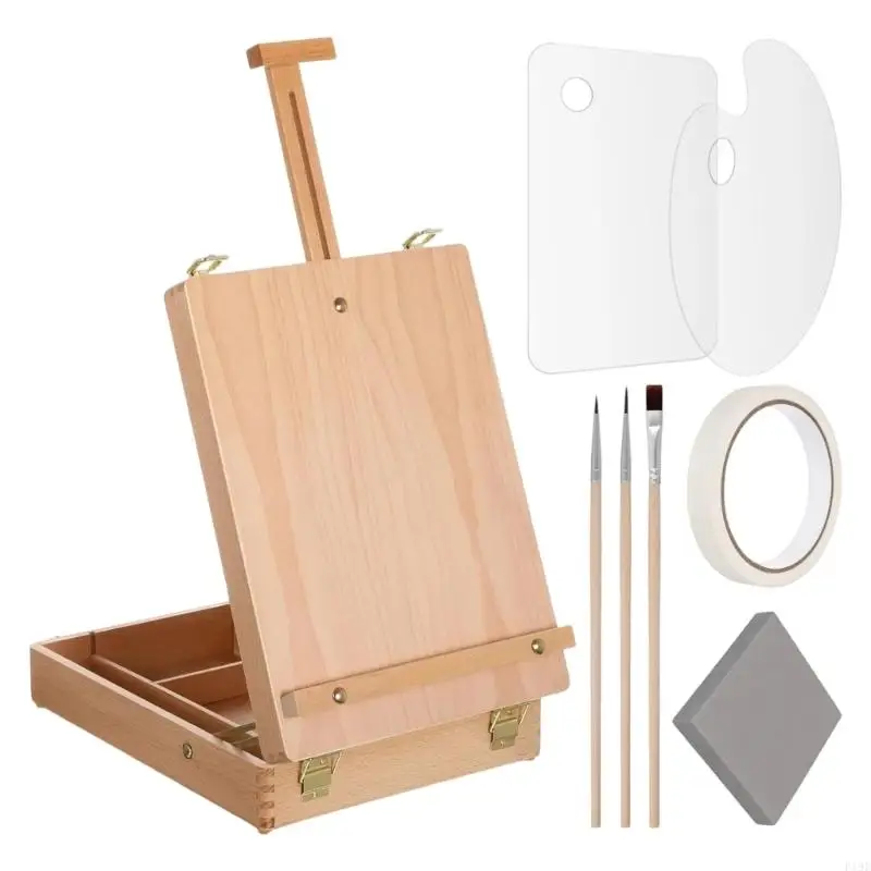 Wooden Desktop for Painting and Sketch Work, Desk Art Stand for Dorm Desk Display Use, Student Drawing, and Indoor F19E