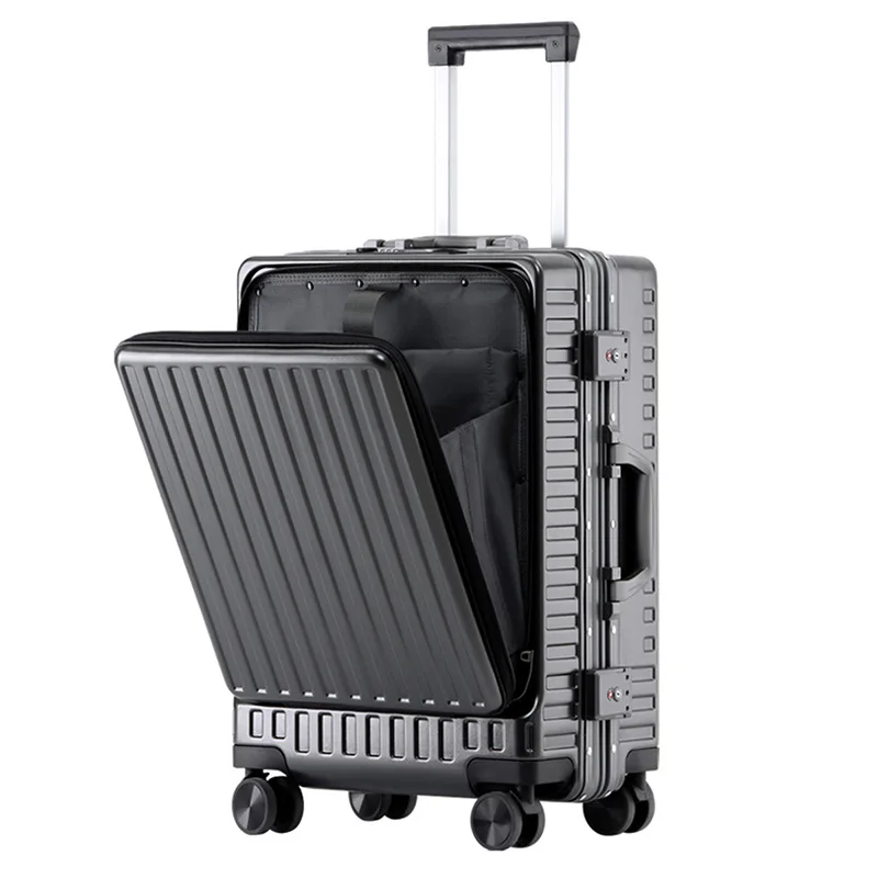 

Aluminum frame suitcase, can hold computer 20-inch boarding trolley case, universal wheel password travel