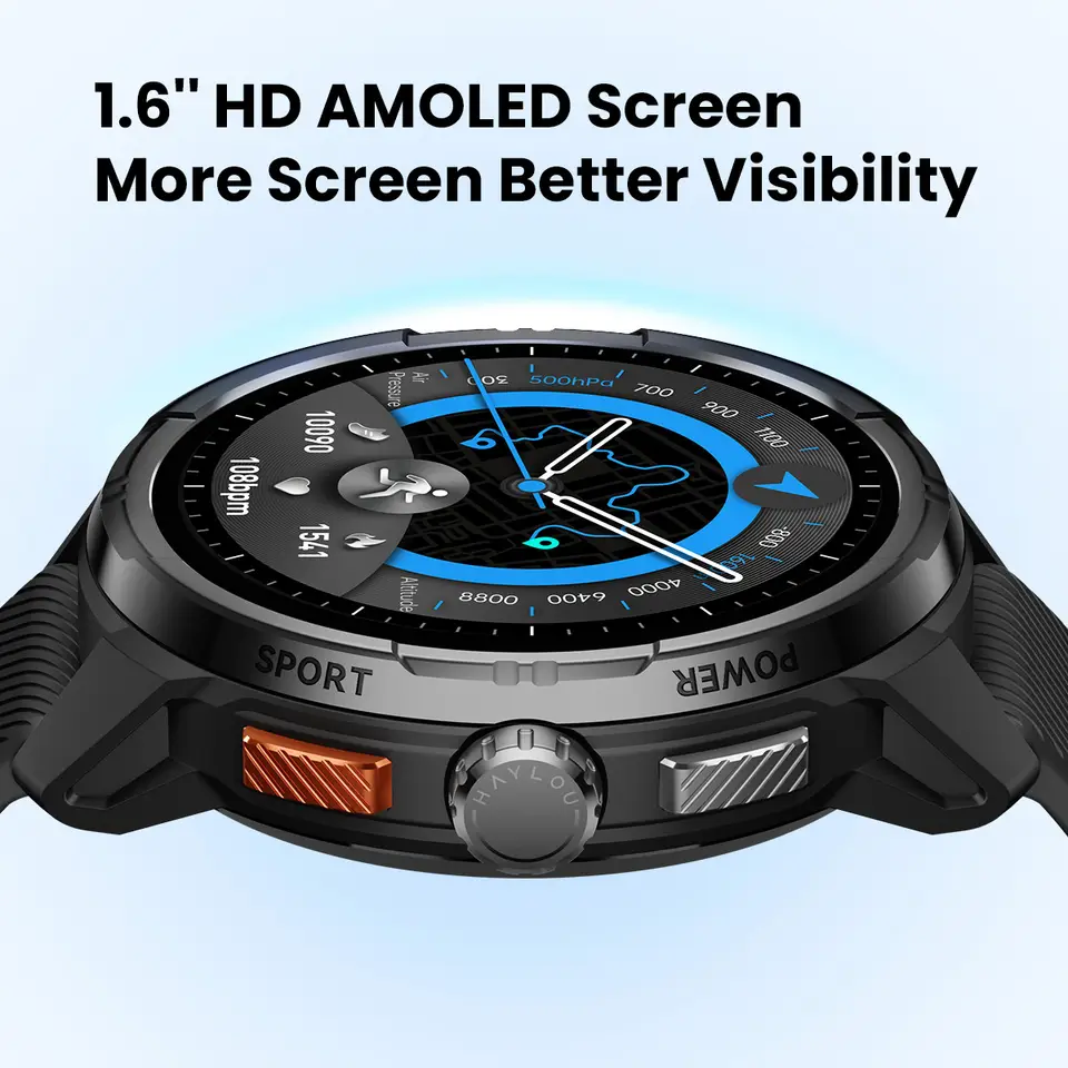 ساعة HAYLOU Solar Ultra الذكية بنظام تحديد المواقع العالمي (GPS) بشاشة AMOLED مقاس 1.6 بوصة ومقاومة للماء حتى 50 مترًا مع نظام تحديد المواقع العالمي (GPS) مدمج ومكالمات بلوتوث وساعة رياضية - 3