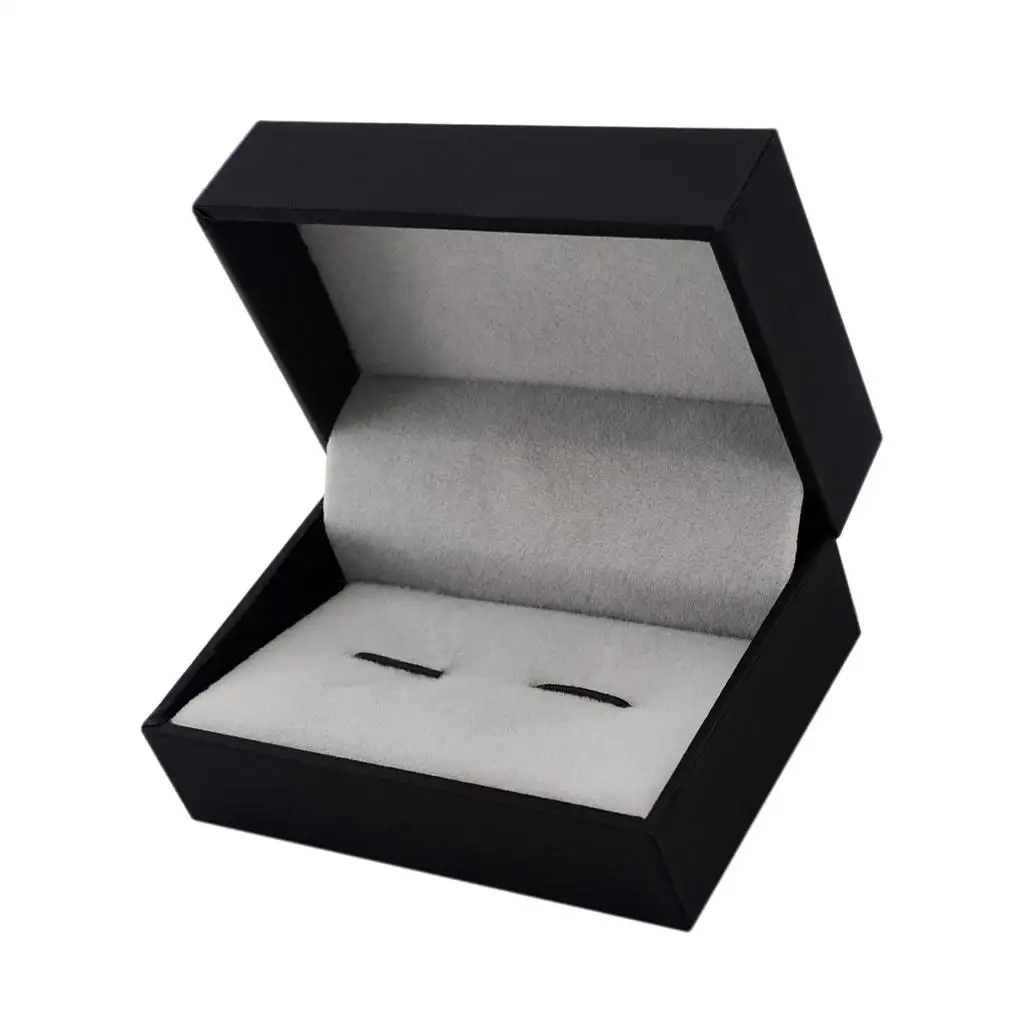 Mini portátil elegante puños negros almacenamiento de joyas caja de presentación de puños soporte de joyería cumpleaños regalo de moda para hombres