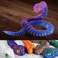 3D Printed Snake Simulation Snake Figurine Flexible Joints Office Desk Home Office Decor Perfect Ornament Gifts for Children