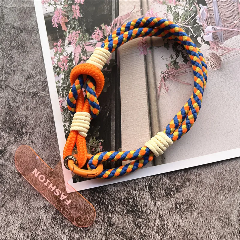 Luxury Cell Phone Charm Wrist Strap with Patch Key Lanyards