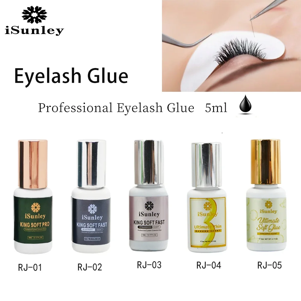 

Isunley Eyelash Glue 1s Fast Drying Waterproof Glue Premade Fans 6-8 Week Lasting Banana Scent Eyelash Extension Salon Wholesale