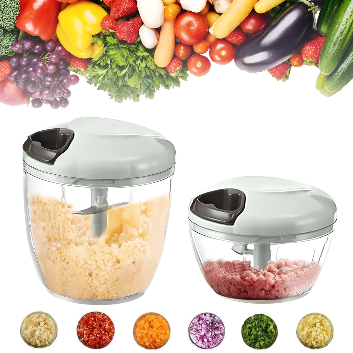 1pc Manual 600ml/900ml Vegetable Chopper Garlic Crush - Garlic, Onion & Herb Grinder for Kitchen Cutting Garlic, Household Use