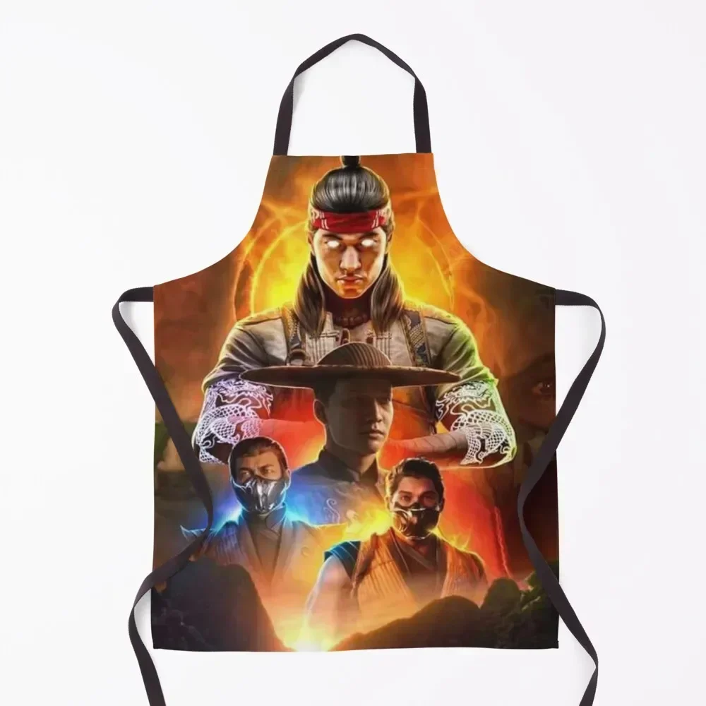 

MK1/Mk12 Heroes (Liu Kang, Kung Lao, Scorpion And Sub Zero) Apron Kitchen Tools painting Salon japanese style Apron