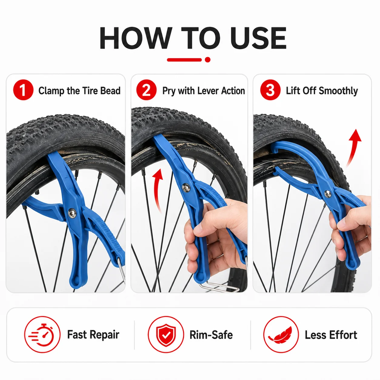 PINMOAP 1PC Bicycle Tire Bead Pliers Tire Mounting Removal Tool Strong Grip Tyre Lever For Mountain Road Bike Wheel Change Repai view 5
