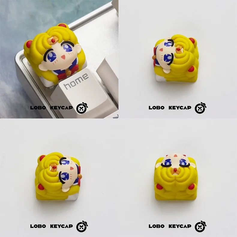 Sailor Moon Keycap hecho a mano de resina lindo Keycap Teclado mecánico Keycaps LOBO personalizado Gamer accesorios de juegos regalos