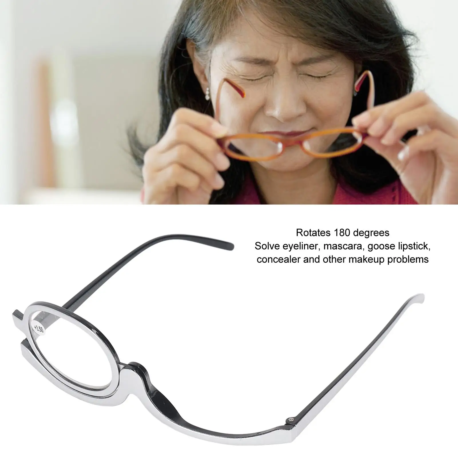 Professional Single Flip Up Lens Makeup Reading Glasses for Cosmetic - Magnifying Makeup Glasses