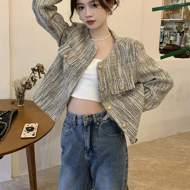 

Женские твидовые жакеты на весну с принтом, цветными блоками, контрастными вставками, графическим дизайном, на пуговицах и молнии, с эффектом цветового контраста